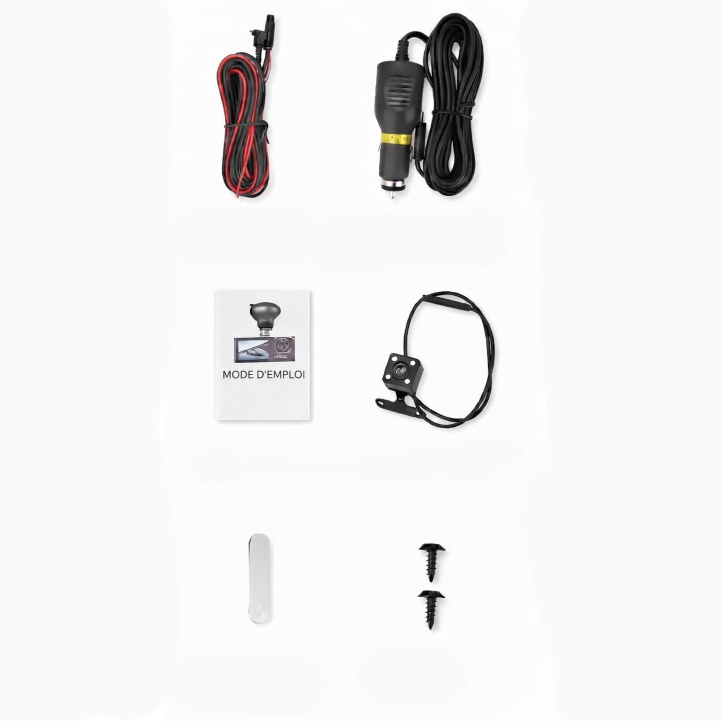 Dashcam voiture 1080p avec caméra avant, intérieure et arrière